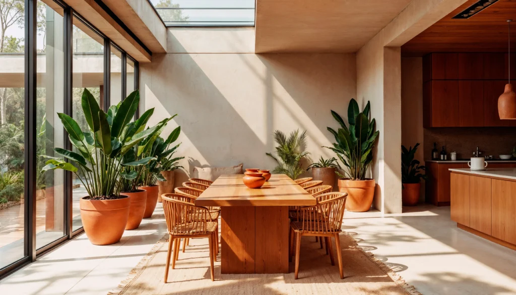 Cocina con estilo arquitectónico moderno mid century