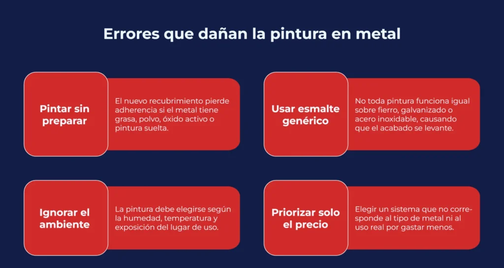 Errores que dañan la pintura en metal