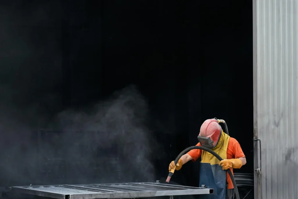 Aplicación de pintura industrial en estructura metálica como parte del mantenimiento de recubrimientos